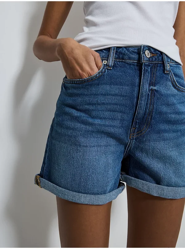 Mid Wash Miley Mom Shorts - Image 2